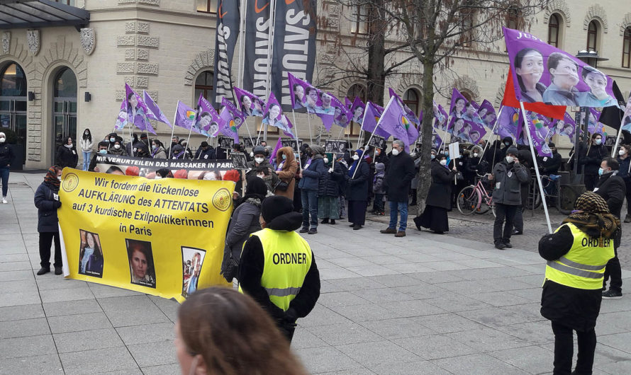 Kundgebung in Saarbrücken zum 9. Jahrestags der Ermordung kurdischer Freiheitskämpferinnen in Paris