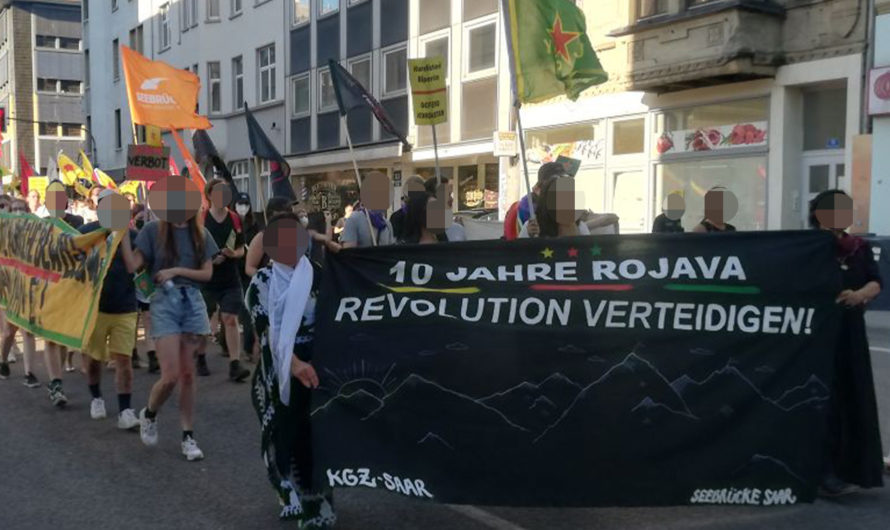 Bericht 10 Jahre Revolution in Rojava Demo in Saarbrücken!